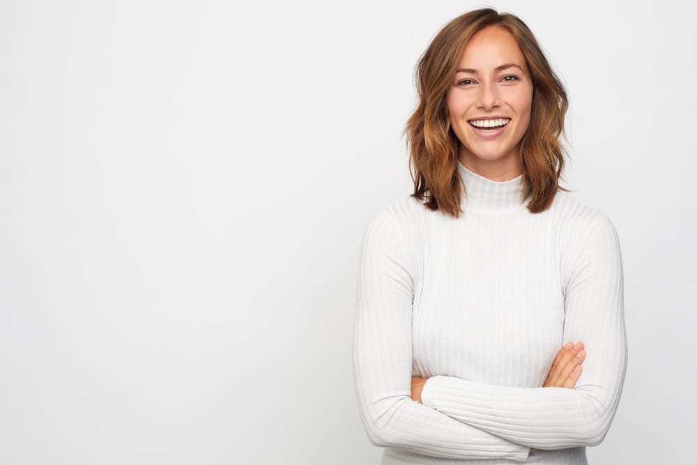 Beautiful,Portrait,Of,Smiling,Young,Adult,And,Woman,Looking,In