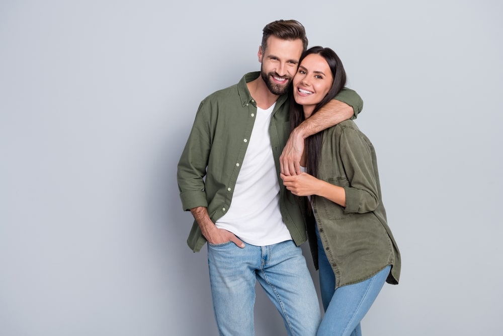 Portrait,Of,Attractive,Tender,Gentle,Cheerful,Couple,Life,Partners,Cuddling